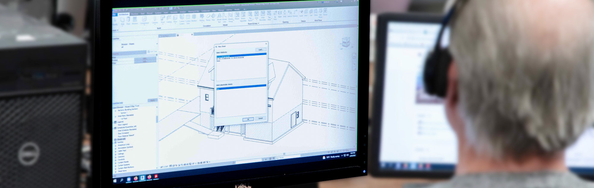 Computer Information Technology instructor leads Revit class.