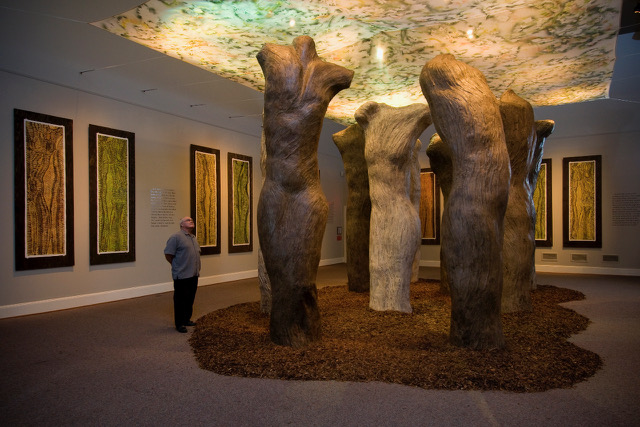 Alan LeQuire’s Dream Forest includes 12-ft tall interpretive human torsos, assembled together, with tree-like stature. The sculptures are an exploration of form, as well as an ode to the disappearing old growth forests.