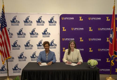 Lipscomb University and Nashville State Community College have reached an agreement to create a seamless pathway for students pursuing a bachelor’s degree in pre-pharmacy, with the potential to continue into Lipscomb’s Doctor of Pharmacy program.  The agreement was celebrated during a signing ceremony on Nashville State’s White Bridge campus on Feb. 5.
