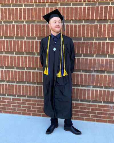 One of the hallmarks of getting an education at Nashville State is the ability for students to go at the pace that best suits their lives.  Whether that’s a student right out of high school, taking a full course load in person, or an adult learner with a full-time job and family taking a few courses online each semester.  The options are endless, and there is a path to a degree or certification. River Robbins, a recent graduate, set his own course, completing two degrees at a fast pace. 